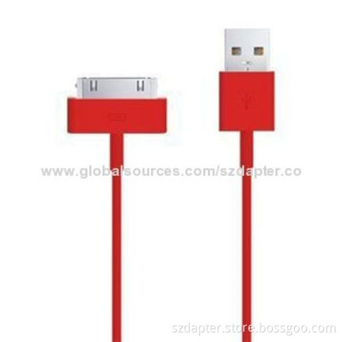 USB Cable for iPhone 4, 4S, iPad with CE, RoHS Marks, 100% Open and Short Test